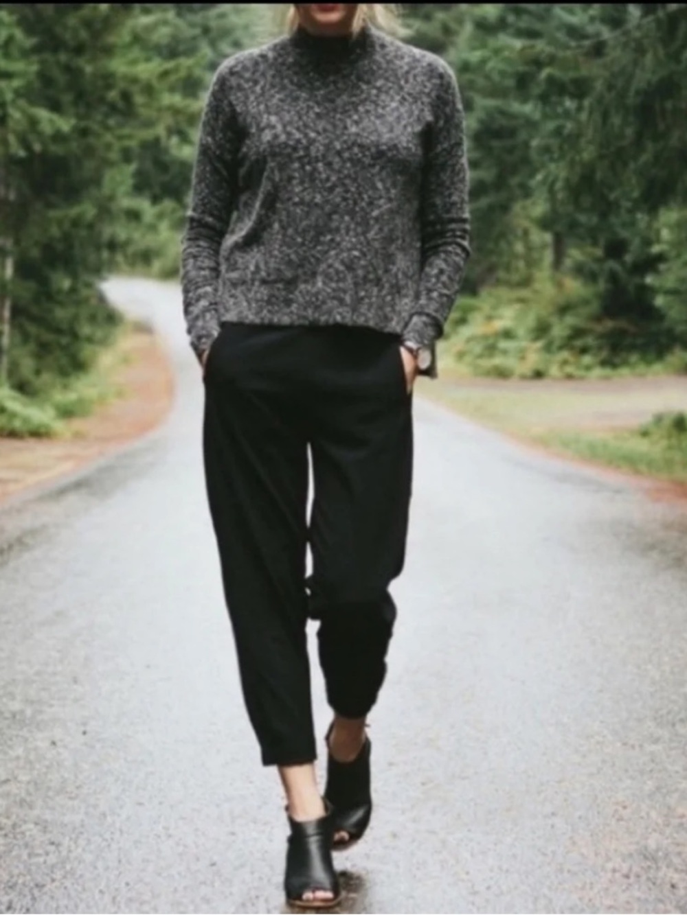Babaton Aritzia Cohen Black Cropped Tapered Pants Size 2